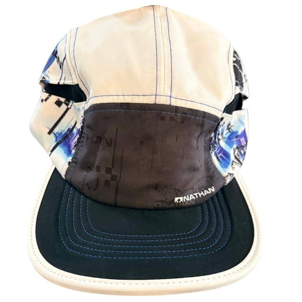 NWT Mens Nathan Quick Stash Run Hat Black Glitch Adjustable One SIze
